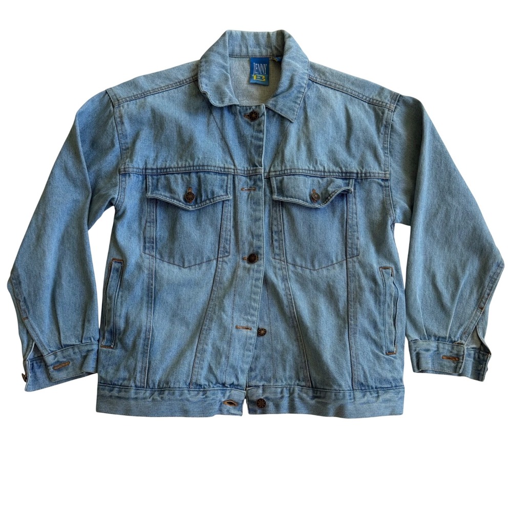 Vintage 80s Jenny B Denim Jacket Light Wash Jean Trucker 1980s Retro RN 31251 L